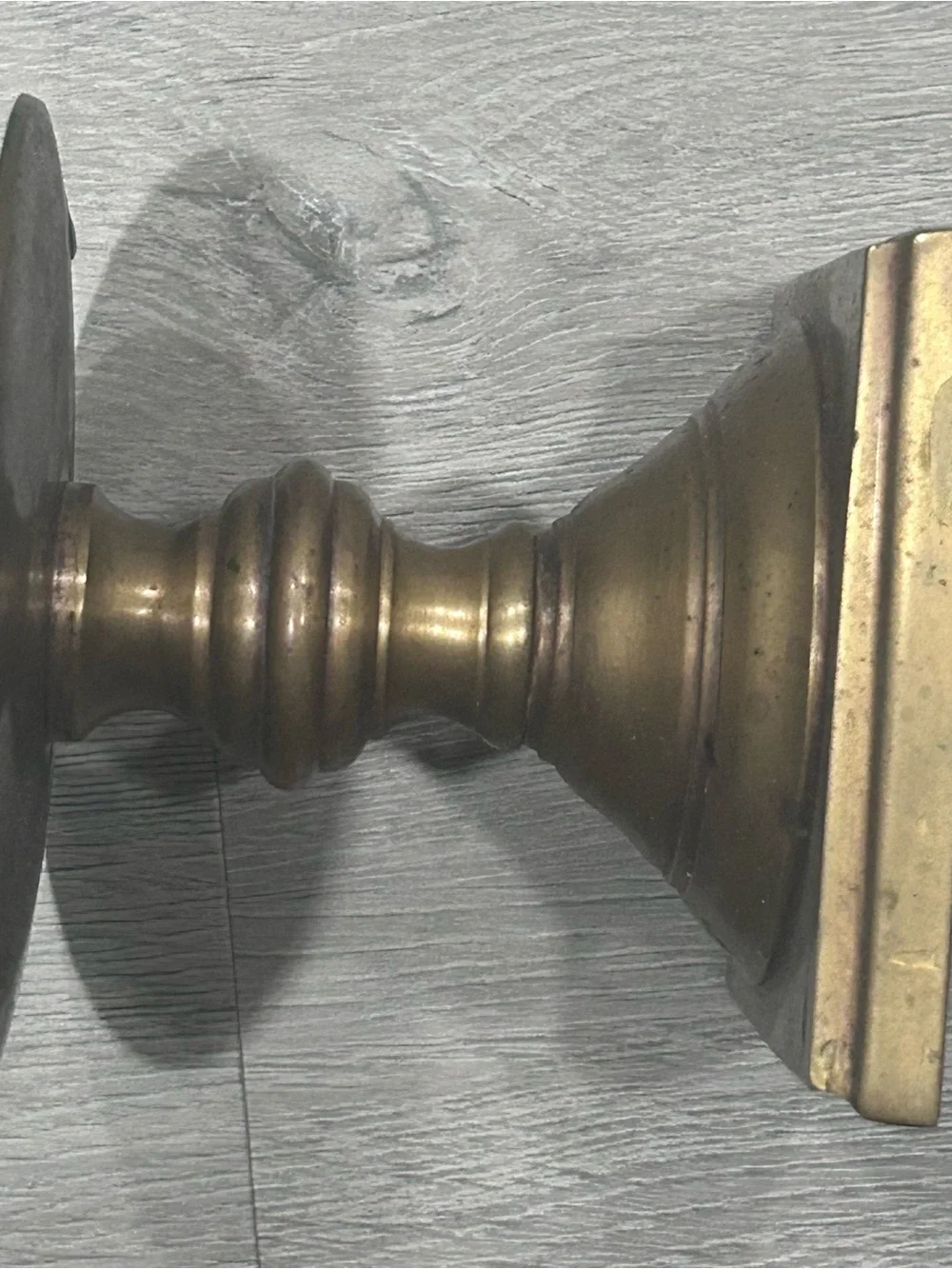 Vintage Andrea by Sadek Brass Pillar Candle Holder Square Base